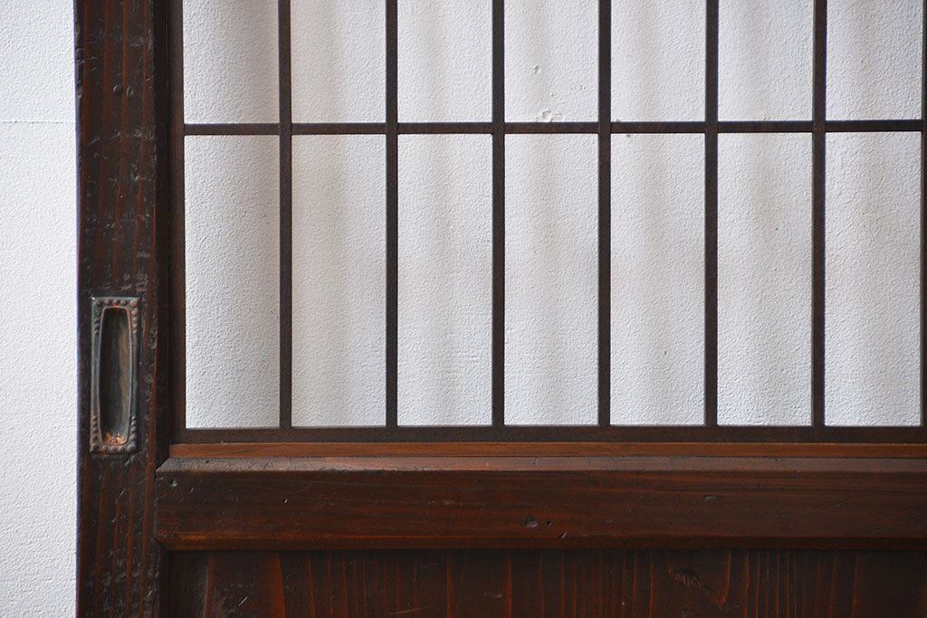 古民具・骨董　味のある障子帯戸2枚セット(建具、引き戸)
