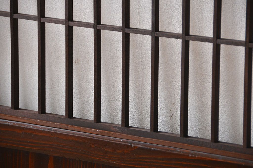 古民具・骨董　味のある障子帯戸2枚セット(建具、引き戸)