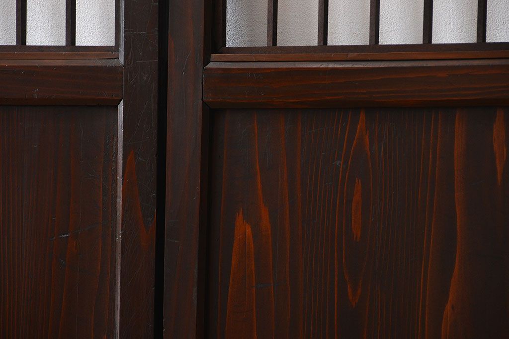 古民具・骨董　味のある障子帯戸2枚セット(建具、引き戸)