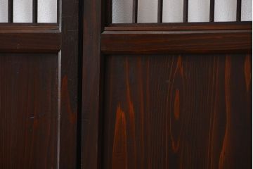 古民具・骨董　味のある障子帯戸2枚セット(建具、引き戸)