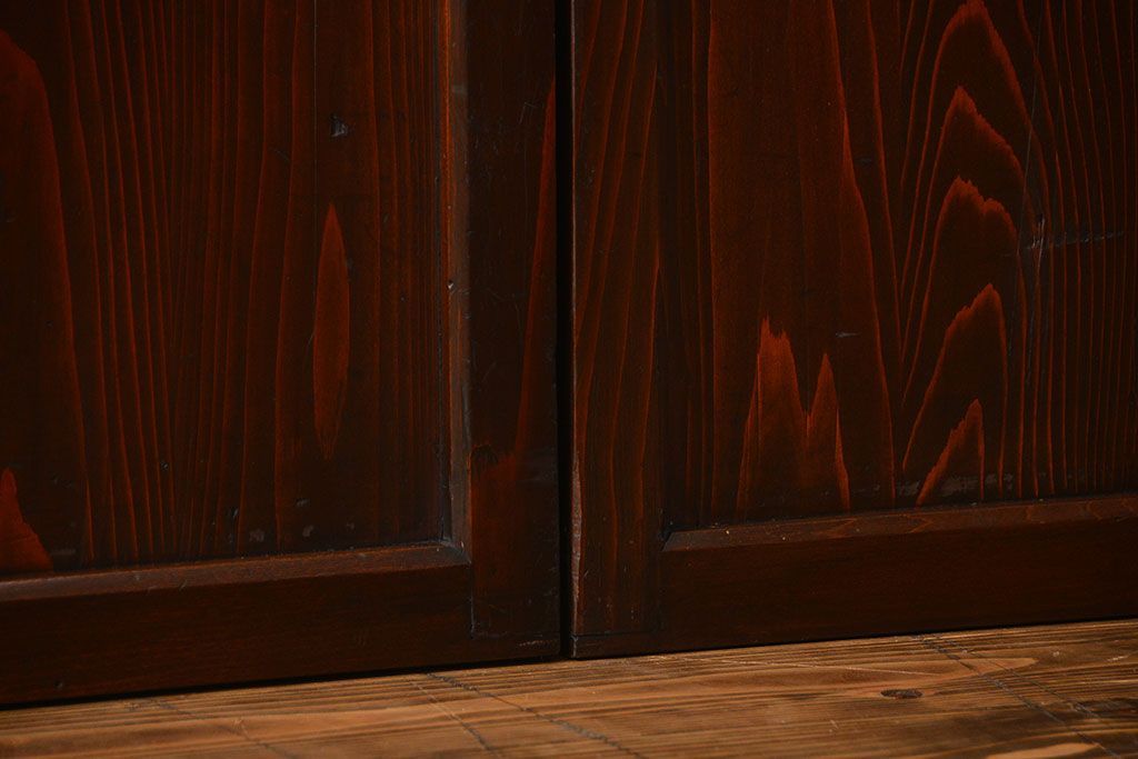 古民具・骨董　味のある障子帯戸2枚セット(建具、引き戸)