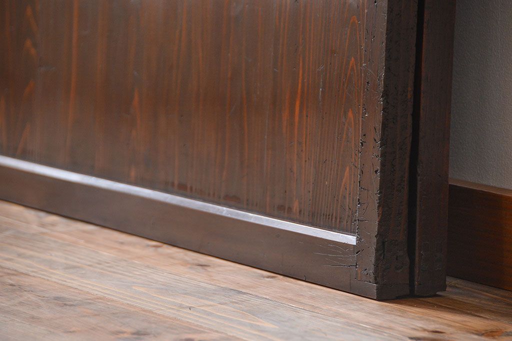 古民具・骨董　味のある障子帯戸2枚セット(建具、引き戸)