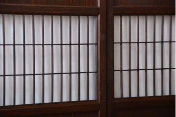 古民具・骨董　味のある障子帯戸2枚セット(建具、引き戸)