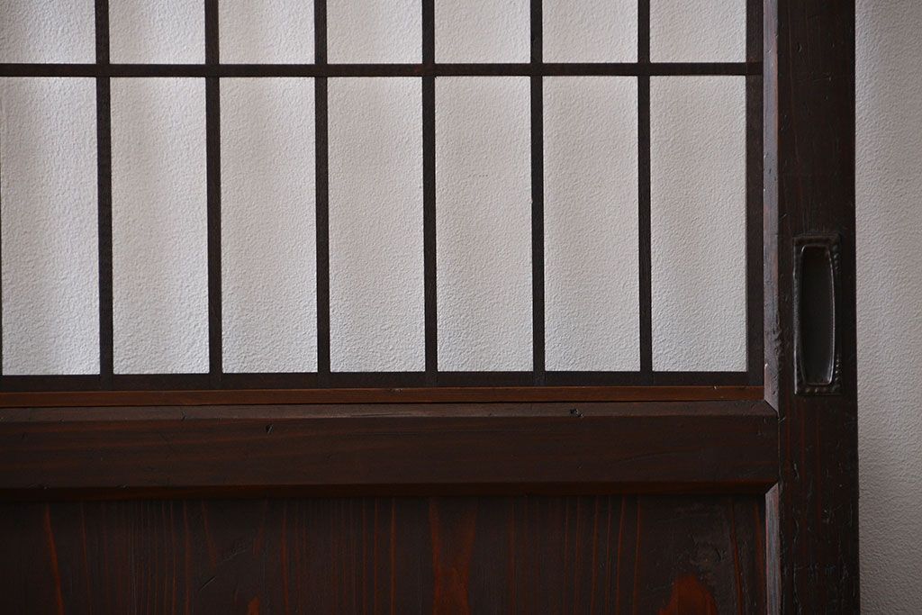 古民具・骨董　味のある障子帯戸2枚セット(建具、引き戸)