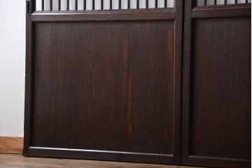 古民具・骨董　味のある障子帯戸2枚セット(建具、引き戸)