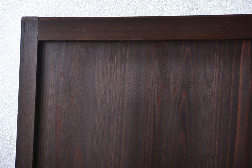 古民具・骨董　シックな格子帯戸2枚セット(和風建具、古民家)