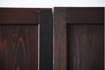 古民具・骨董　シックな格子帯戸2枚セット(和風建具、古民家)