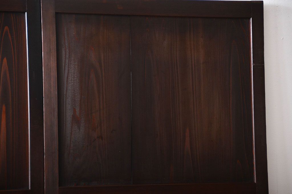 古民具・骨董　シックな格子帯戸2枚セット(和風建具、古民家)