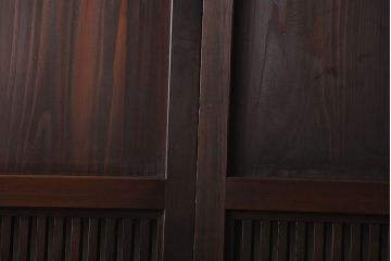 古民具・骨董　シックな格子帯戸2枚セット(和風建具、古民家)