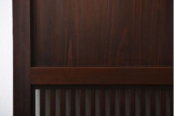 古民具・骨董　シックな格子帯戸2枚セット(和風建具、古民家)