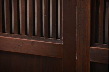 古民具・骨董　シックな格子帯戸2枚セット(和風建具、古民家)