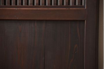 古民具・骨董　シックな格子帯戸2枚セット(和風建具、古民家)