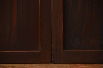 古民具・骨董　シックな格子帯戸2枚セット(和風建具、古民家)