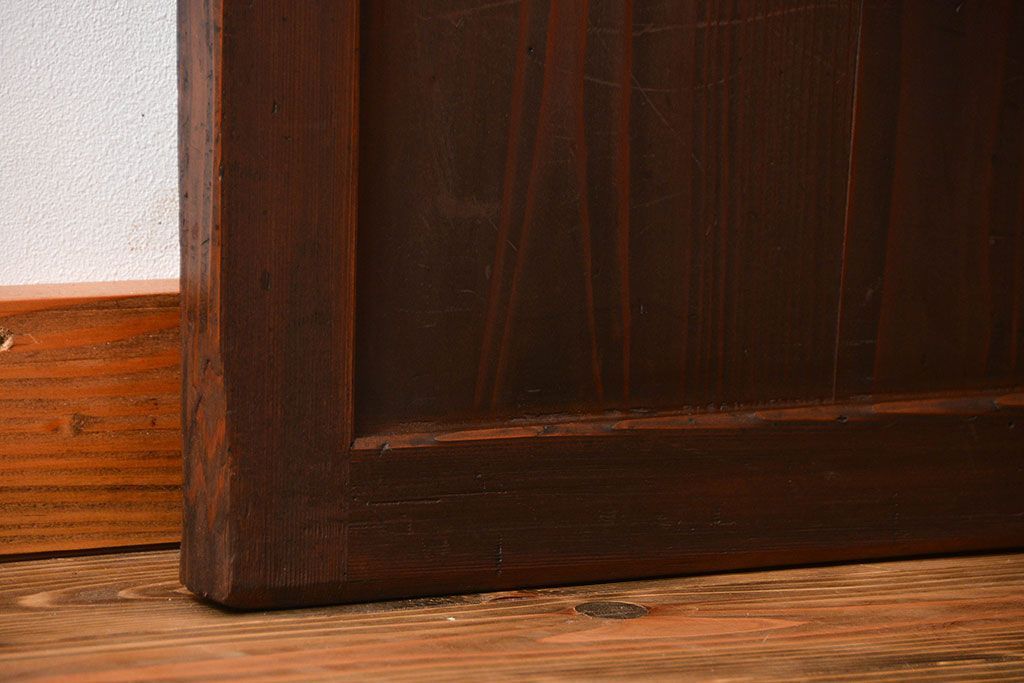 古民具・骨董　シックな格子帯戸2枚セット(和風建具、古民家)