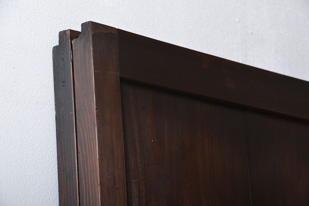 古民具・骨董　シックな格子帯戸2枚セット(和風建具、古民家)