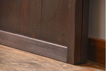 古民具・骨董　シックな格子帯戸2枚セット(和風建具、古民家)