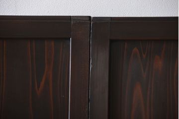 古民具・骨董　シックな格子帯戸2枚セット(和風建具、古民家)