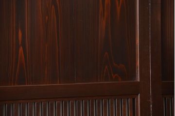 古民具・骨董　シックな格子帯戸2枚セット(和風建具、古民家)