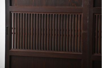 古民具・骨董　シックな格子帯戸2枚セット(和風建具、古民家)