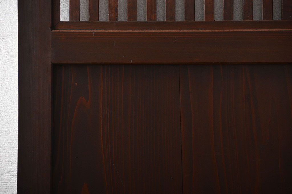 古民具・骨董　シックな格子帯戸2枚セット(和風建具、古民家)