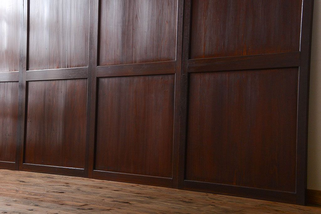 古民具・骨董　古い帯戸4枚セット(和風建具、板戸)