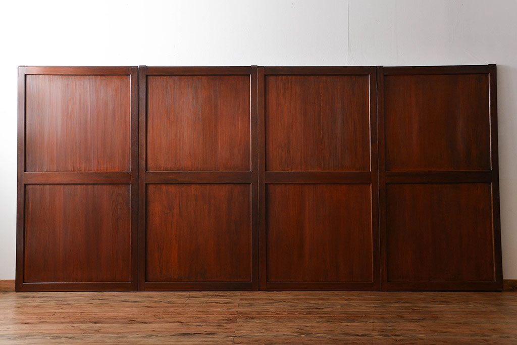 古民具・骨董　古い帯戸4枚セット(和風建具、板戸)