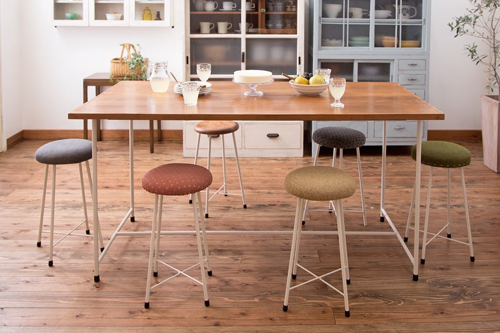 ラフジュ工房オリジナル　ナチュラルカラーペイントのスツール1脚(丸椅子)