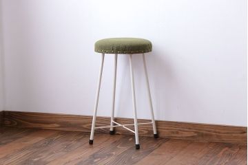 ラフジュ工房オリジナル　ナチュラルカラーペイントのスツール1脚(丸椅子)