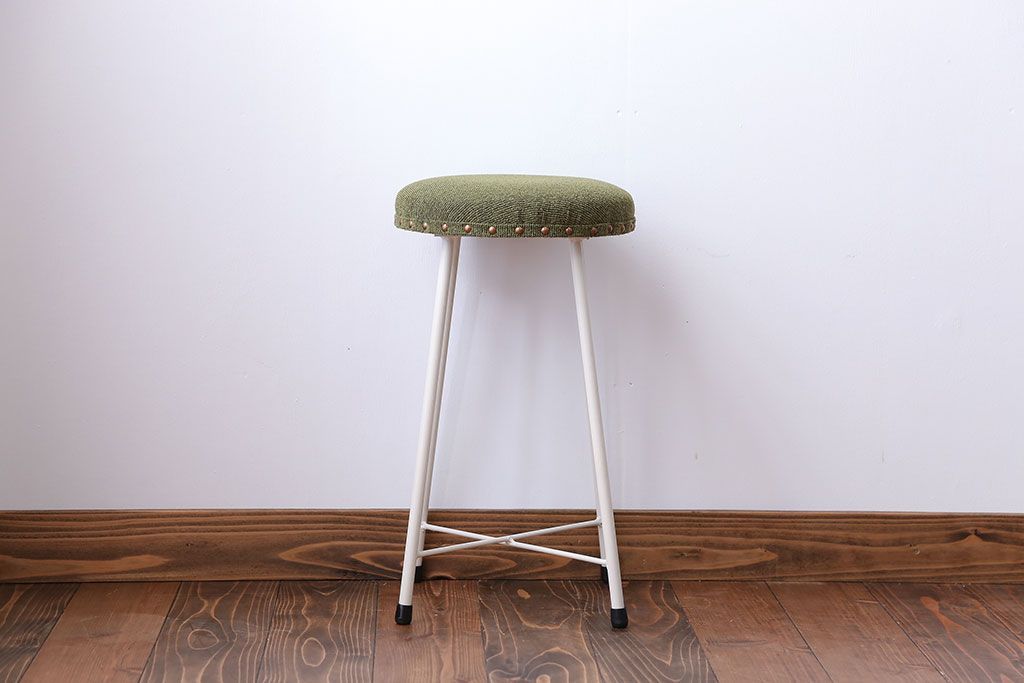 ラフジュ工房オリジナル　ナチュラルカラーペイントのスツール1脚(丸椅子)