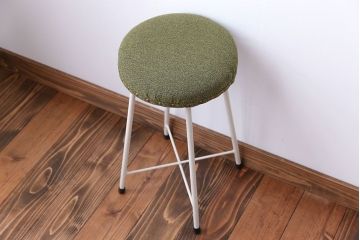 ラフジュ工房オリジナル　ナチュラルカラーペイントのスツール1脚(丸椅子)