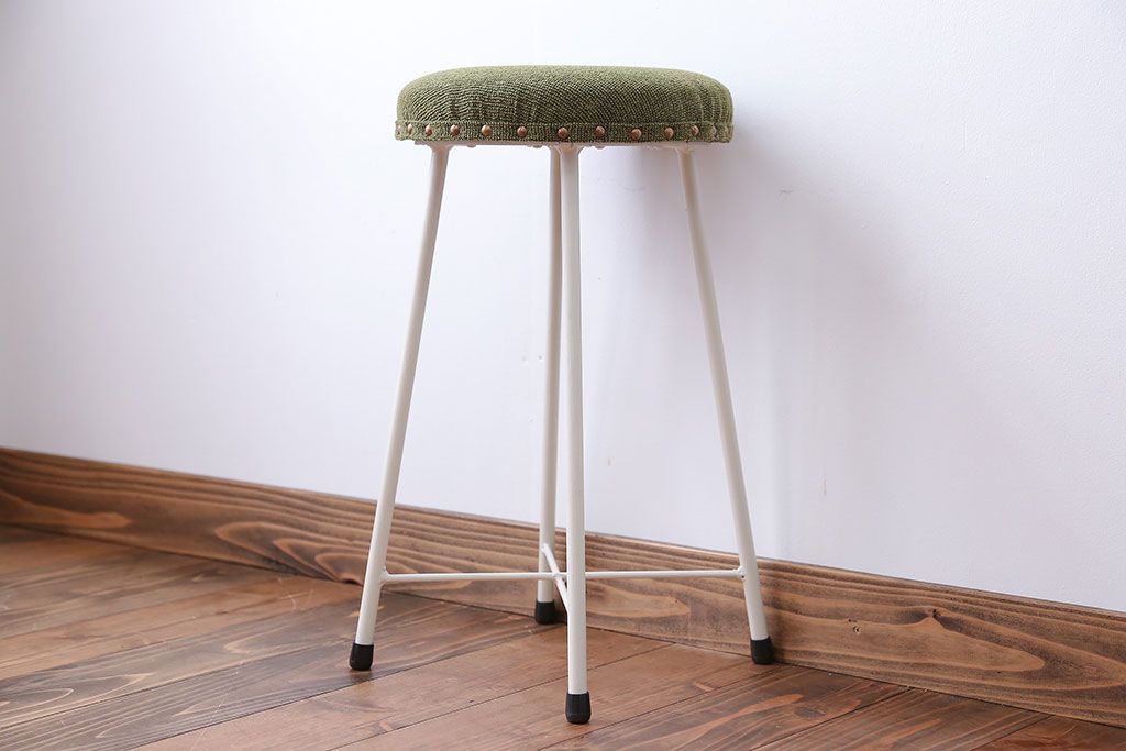 ラフジュ工房オリジナル　ナチュラルカラーペイントのスツール1脚(丸椅子)