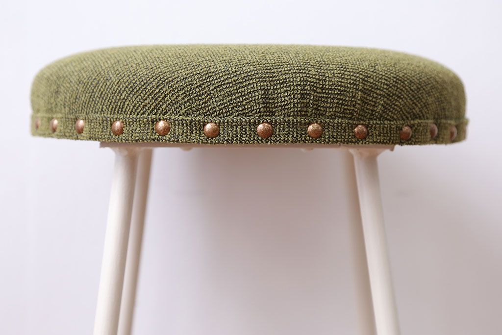 ラフジュ工房オリジナル　ナチュラルカラーペイントのスツール1脚(丸椅子)