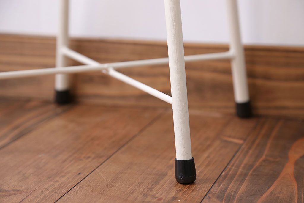 ラフジュ工房オリジナル　ナチュラルカラーペイントのスツール1脚(丸椅子)