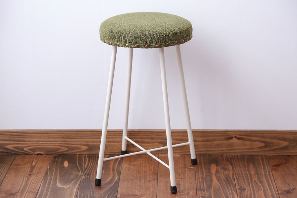 ラフジュ工房オリジナル　ナチュラルカラーペイントのスツール1脚(丸椅子)