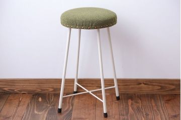 ラフジュ工房オリジナル　ナチュラルカラーペイントのスツール1脚(丸椅子)