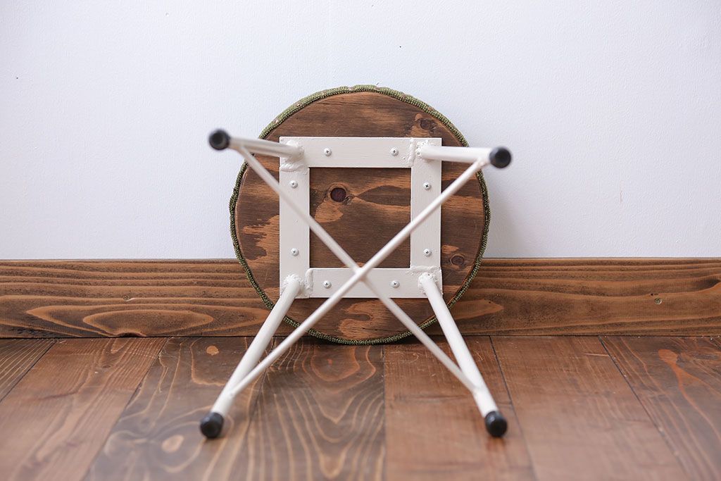 ラフジュ工房オリジナル　ナチュラルカラーペイントのスツール1脚(丸椅子)