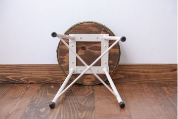 ラフジュ工房オリジナル　ナチュラルカラーペイントのスツール1脚(丸椅子)