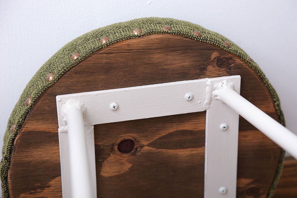 ラフジュ工房オリジナル　ナチュラルカラーペイントのスツール1脚(丸椅子)