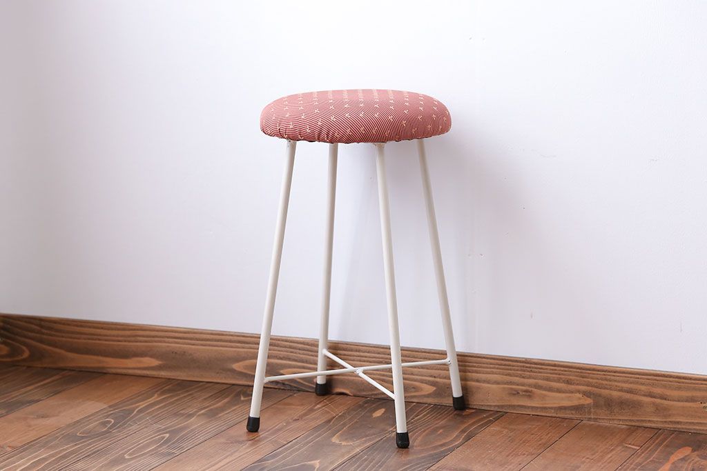 アンティーク家具　かわいらしいペイントスツール(椅子)1脚