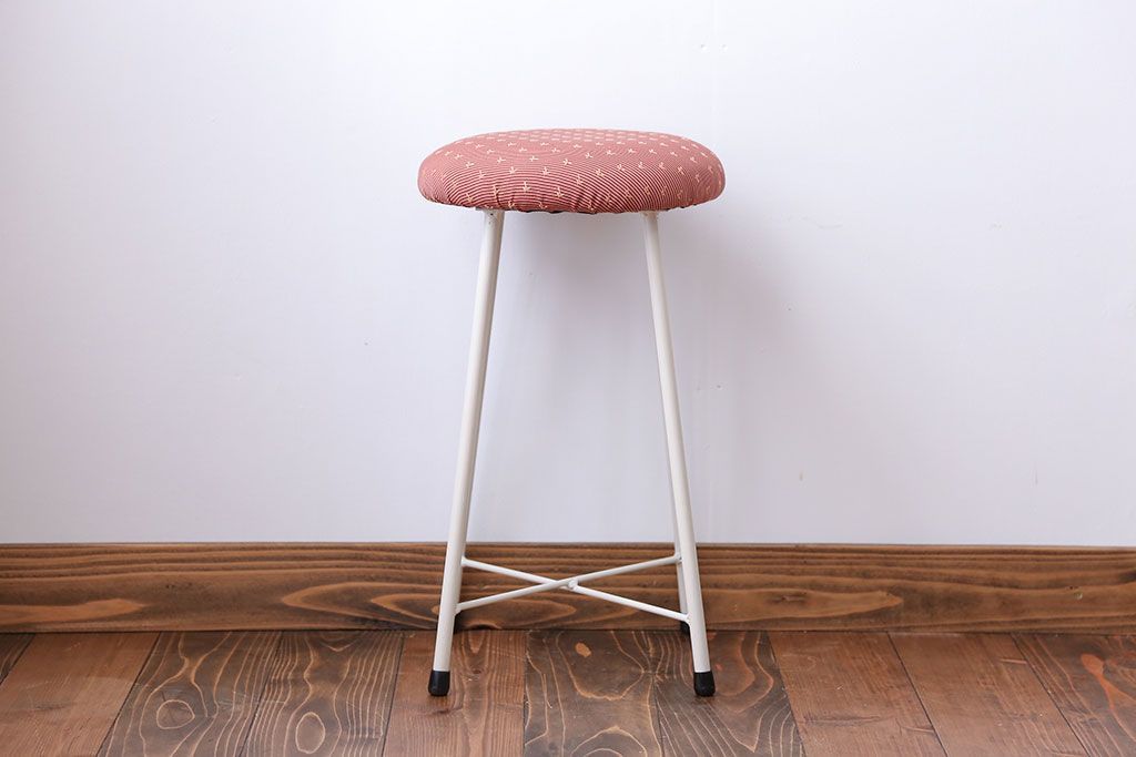 アンティーク家具　かわいらしいペイントスツール(椅子)1脚