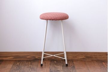 アンティーク家具　かわいらしいペイントスツール(椅子)1脚