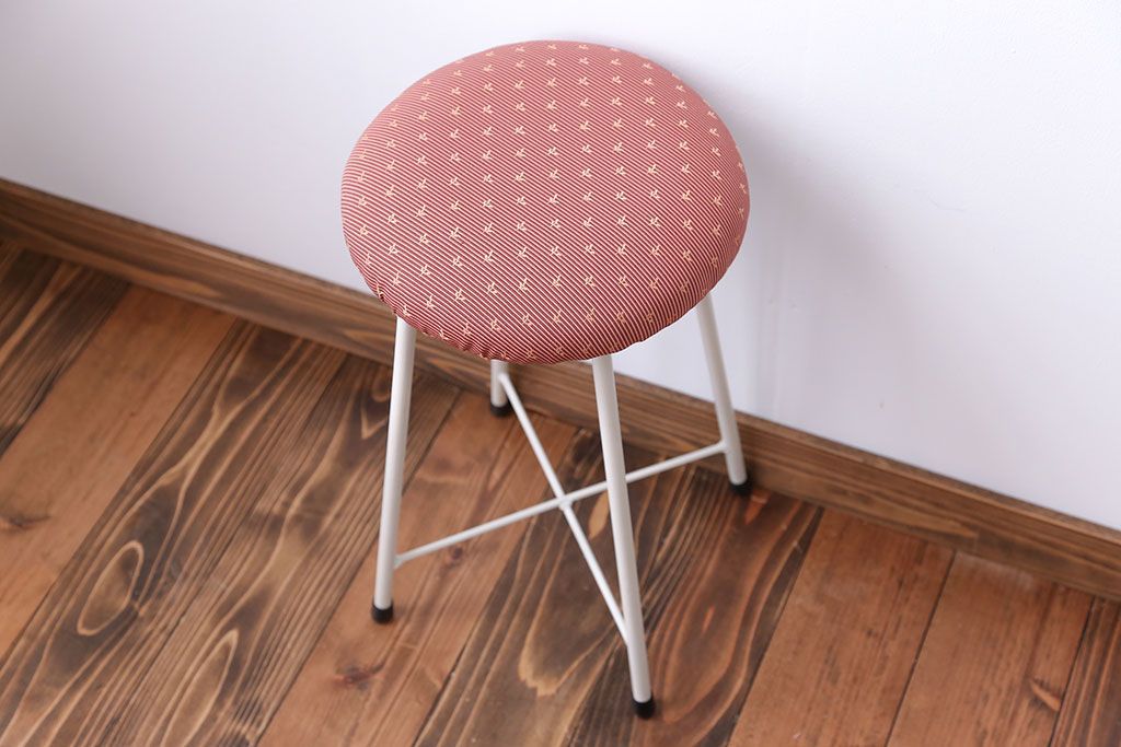 アンティーク家具　かわいらしいペイントスツール(椅子)1脚