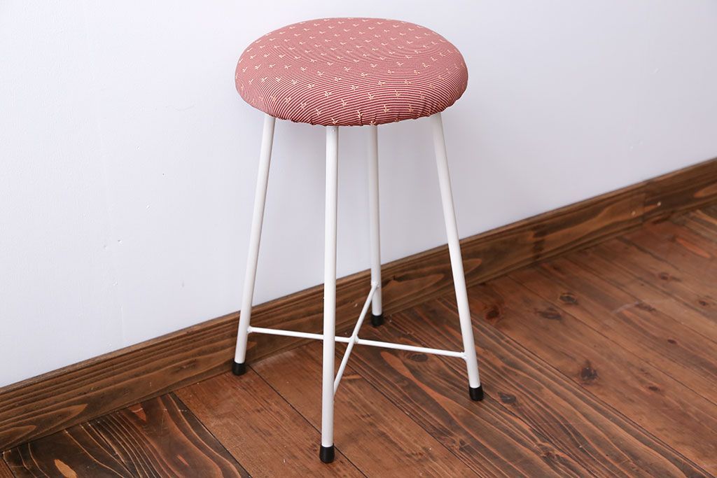 アンティーク家具　かわいらしいペイントスツール(椅子)1脚