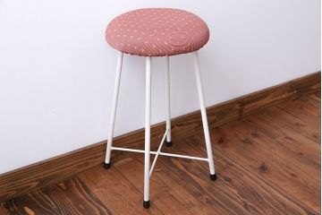 アンティーク家具　かわいらしいペイントスツール(椅子)1脚