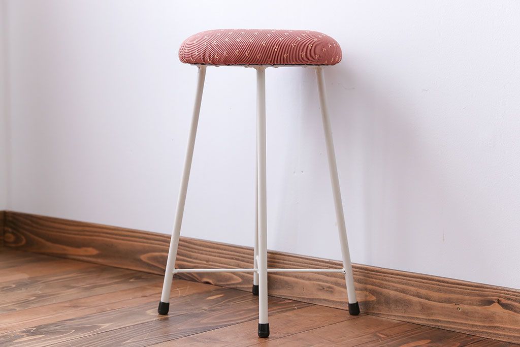 アンティーク家具　かわいらしいペイントスツール(椅子)1脚