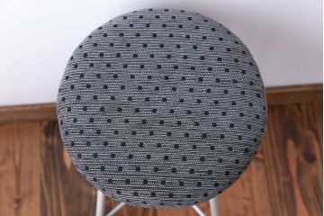 アンティーク家具　ペイントのかわいい座面の丸スツール1脚(椅子、いす)