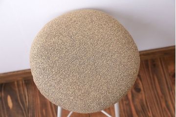 ラフジュ工房オリジナル ペイント鉄脚の丸スツール1脚(3)(椅子、いす)