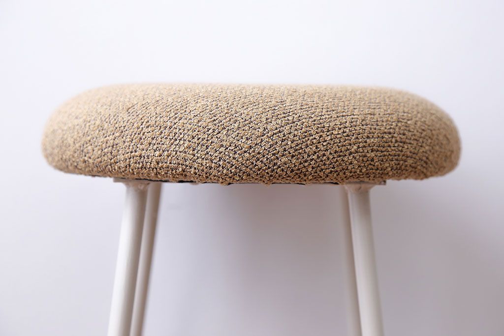 ラフジュ工房オリジナル ペイント鉄脚の丸スツール1脚(3)(椅子、いす)