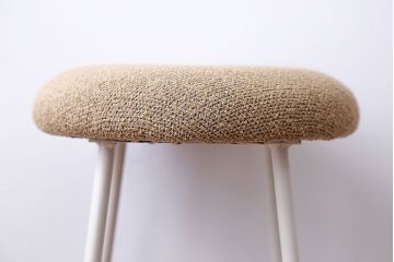 ラフジュ工房オリジナル ペイント鉄脚の丸スツール1脚(3)(椅子、いす)