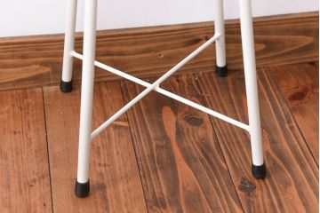 ラフジュ工房オリジナル ペイント鉄脚の丸スツール1脚(3)(椅子、いす)